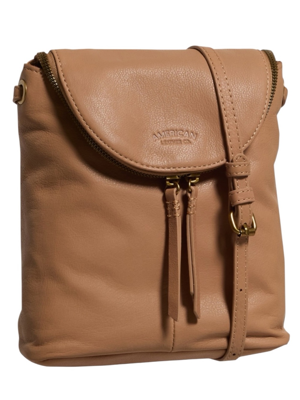 American Leather Co. Nutmeg Leather Hampton Large Crossbody Bag